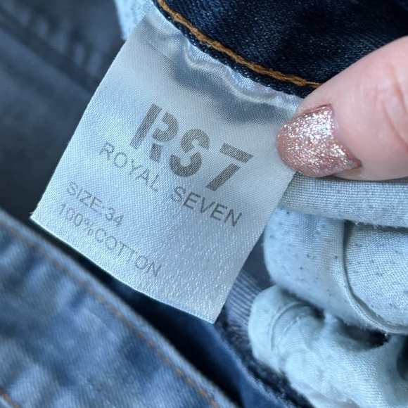 Royal Seven Structural Distressed Blue Denim Jogger Jeans Mens 34x30 - Picture 5 of 14